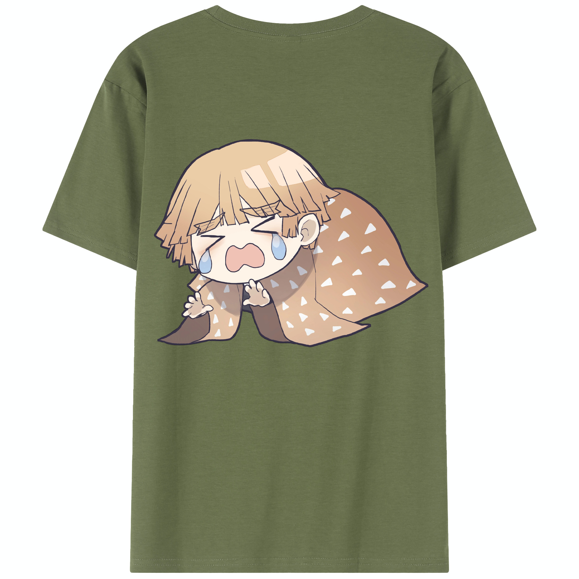 （画像用） 鬼滅の刃（きめつのやいば）我妻 善逸／あがつま ぜんいつ Agatsuma Zenitsu 綿100％半袖Tシャツ（背面プリント）